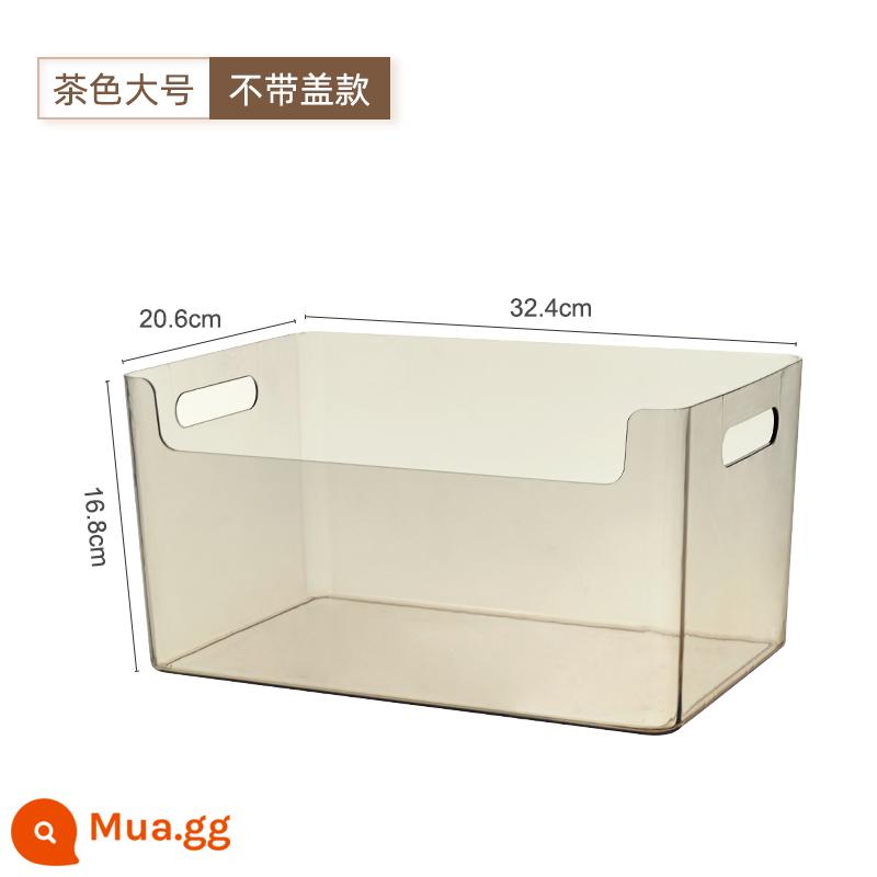 Máy Tính Để Bàn Hộp Bảo Quản Trong Suốt Mặt Nạ Mỹ Phẩm Hoàn Thiện Hộp Acrylic Giỏ Đựng Đồ Ăn Gia Đình Nhà Bếp Đồ Lặt Vặt Hộp Bảo Quản - Kích thước lớn màu nâu