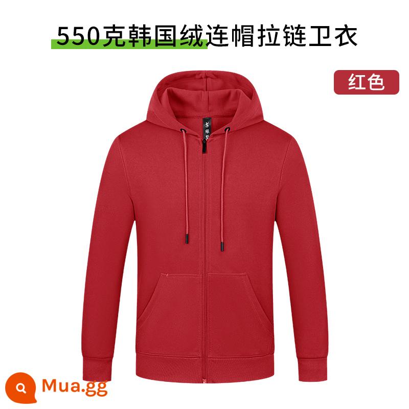 Hoodie tùy chỉnh in logo dày đồng phục bóng chày làm việc quần áo bông tự làm nhóm xây dựng đảng lớp quần áo áo khoác - Kiểu 4-Đỏ