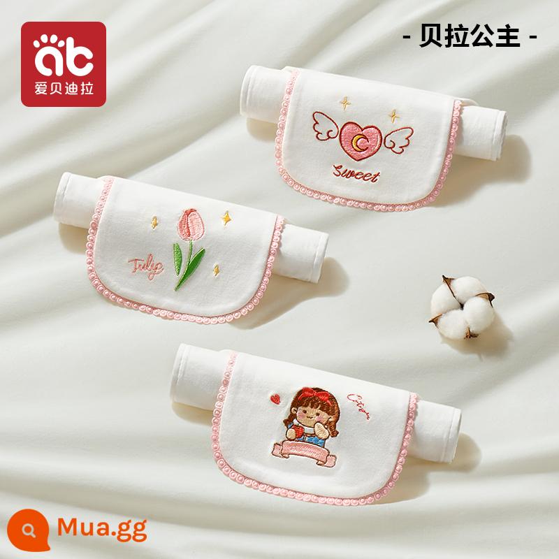 Khăn thấm mồ hôi cotton cho trẻ sơ sinh khăn thấm mồ hôi mẫu giáo bé tấm lót lưng full cotton khổ lớn thêu tên Hán bé trai bé gái - 3 bìa cứng [bề xe ướt một chiều-công suất hút lớn cho bốn mùa] Công Chúa Bella-5 lớp