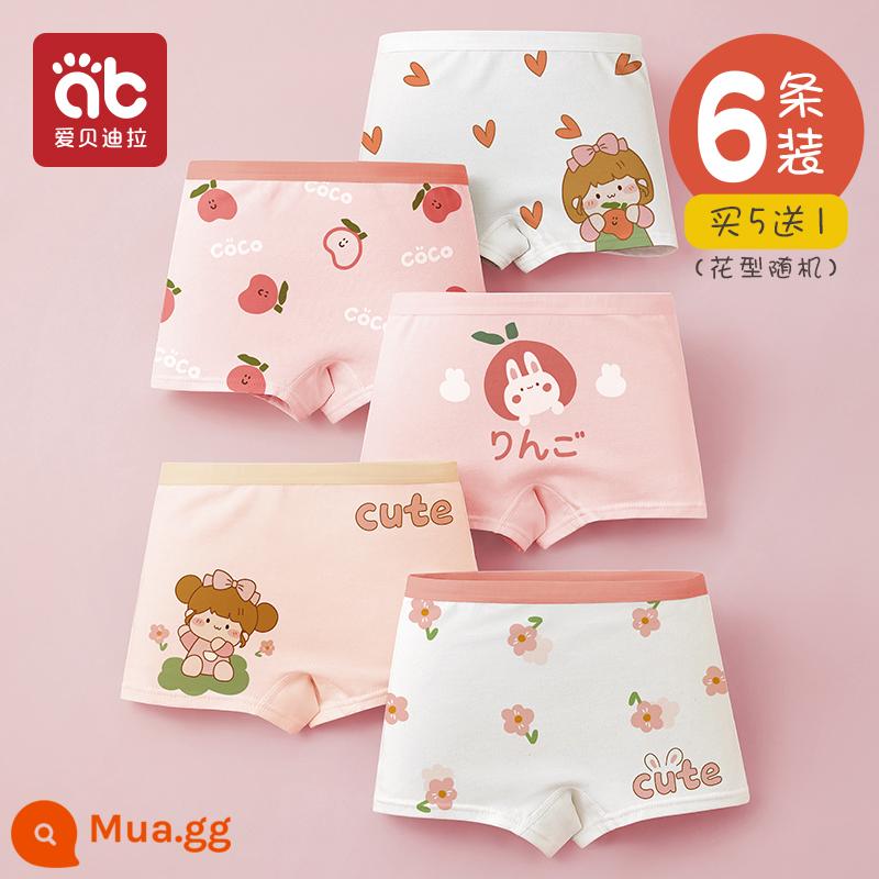 Quần lót trẻ em bé gái cotton quần đùi boxer quần boxer bé gái 100% cotton big boy 100% không mông - Gói công chúa nhỏ Dolly-6