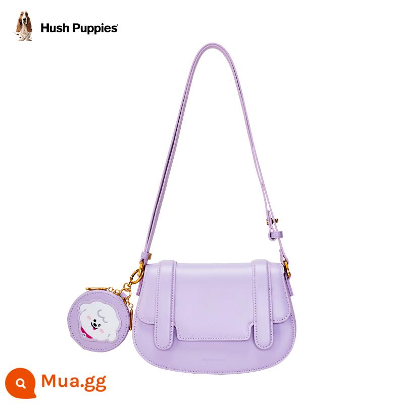 Gia đình Hush Puppies Naiva đồng thương hiệu dòng thiên thần giảm lo lắng túi messenger túi nữ mùa hè Túi Messenger túi sát nách - Taro Purple