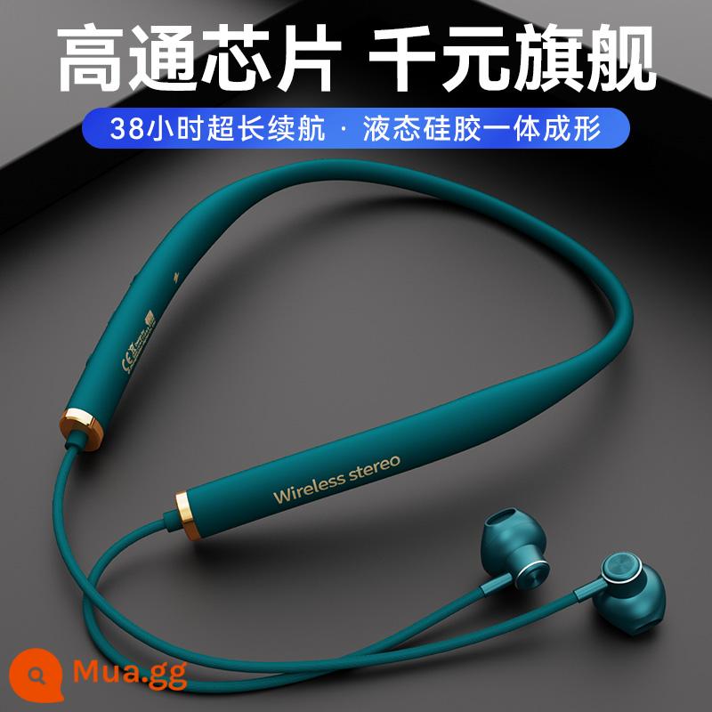 Sản phẩm chính hãng DDJ phù hợp với Tai nghe Bluetooth đeo cổ Sony 2022 bán in-ear thể thao cao cấp chống ồn mới - Màu xanh ngọc lục bảo (Đầu Apple + chip Qualcomm nhập khẩu + vòng cổ dạng lỏng cấp y tế thân thiện với da)