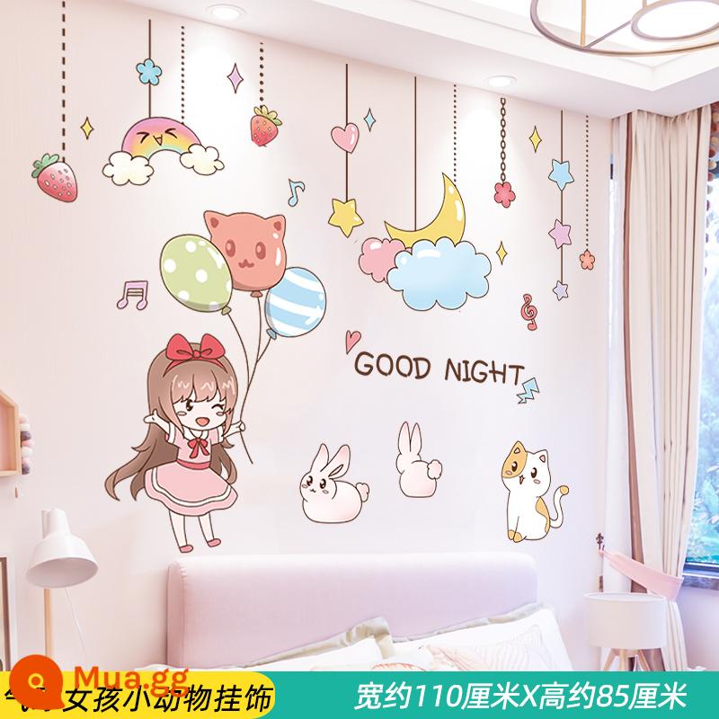 Bé gái công chúa phòng trẻ em bố trí đầu giường phòng ngủ trang trí tường sticker dán tường hoạt hình miếng dán tường họa tiết - 6 cô gái bong bóng đồ trang trí động vật nhỏ