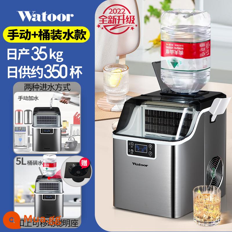 Người dùng thương mại Vorora Cửa hàng trà nhỏ Cửa hàng Ice Machual Nước Nước 30 kg của ký túc xá máy đá - [Mẫu sang trọng được nâng cấp] 30 khay đá 35 kg - mẫu sử dụng kép + thùng 5L