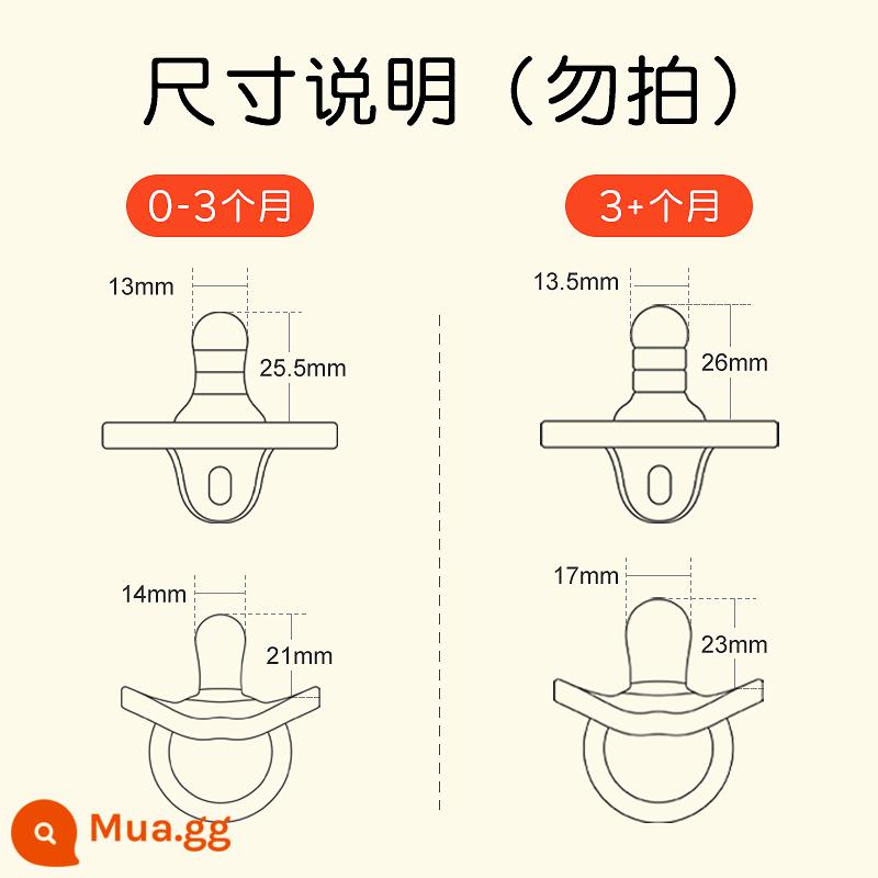 Núm ti Shixi cho bé sơ sinh 3 6 tháng tuổi trở lên siêu mềm khí ngủ thoải mái chống giãn nở - Mô tả kích thước (không chụp ảnh)