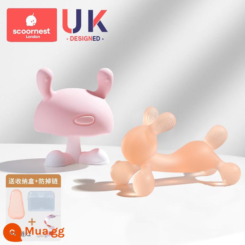 Kechao Răng Thỏ Fixer Răng Hàm Cho Bé Dính Thời Kỳ Mọc Răng Silicone Đồ Chơi Cắn Keo Có Thể Luộc Chống Ăn Tay Hiện Vật - [Kháng khuẩn Nano Bạc] Bột cố định răng thỏ + Bột cứng cố định răng nấm