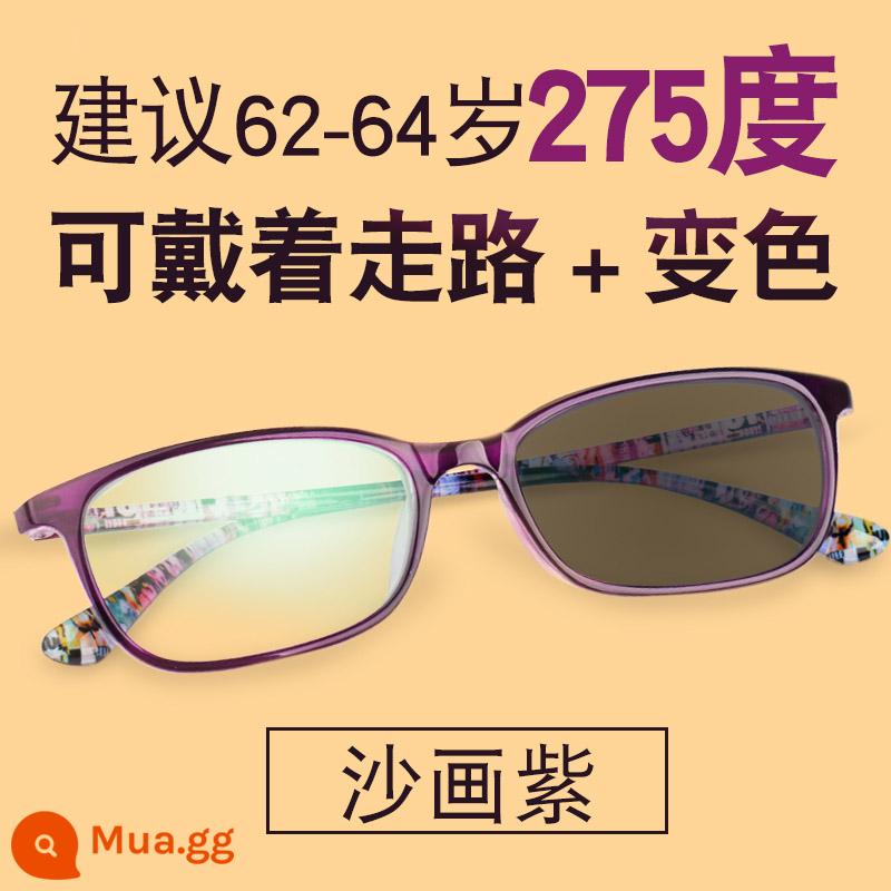 Kính viễn thị công dụng kép thời trang dành cho nữ siêu nhẹ chống ánh sáng xanh chống mỏi zoom thông minh đổi màu người già ánh sáng độ nét cao - 58 Tranh Cát Tím 275 Độ [Đổi Màu + Sử Dụng Xa Gần] Tặng Gương Dự Phòng