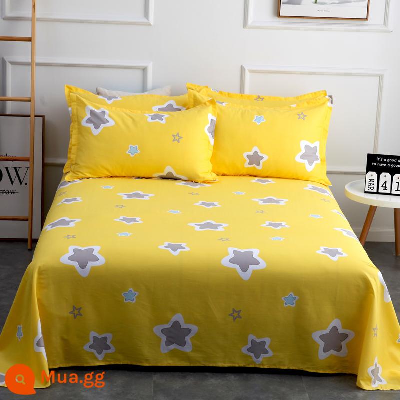 Drap trải giường 100% cotton nguyên chất dày dặn cotton 1 mảnh 1.5m 1.8m chăn đôi đơn ký túc xá sinh viên xuân hè - mơ