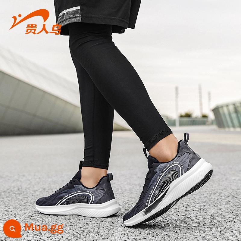 Chim Cao Quý Dừa Sneakers Bắp Rang Giày Nam Mùa Hè Lưới Thoáng Khí Chạy Bộ Chống Sốc Nam Giày Chạy Bộ Cũ - màu xám đen