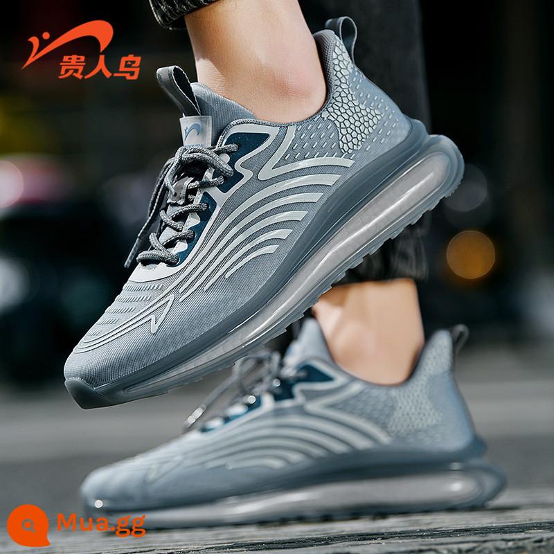 Chim Cao Quý Dừa Sneakers Bắp Rang Giày Nam Mùa Hè Lưới Thoáng Khí Chạy Bộ Chống Sốc Nam Giày Chạy Bộ Cũ - xám xanh