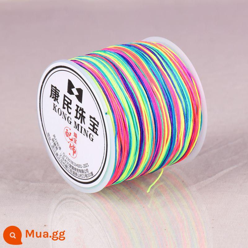 Số 71 sợi ngọc 0.4mm dệt thủ công dây đỏ đính cườm vòng dệt thủ công chuỗi sáp ong vòng cổ trang sức dây dây mảnh - Đường 71∷Bảy Màu∷60m/0.4mm