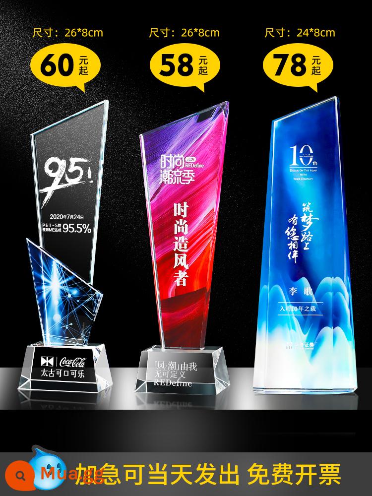 Tùy chỉnh Crystal Trophy để làm cho Giải thưởng Creative Thumb Awards Champion Huy chương khắc tùy chỉnh Cúp nhân viên xuất sắc - Mô hình in màu hợp thời trang - mẫu in màu có thể được tùy chỉnh