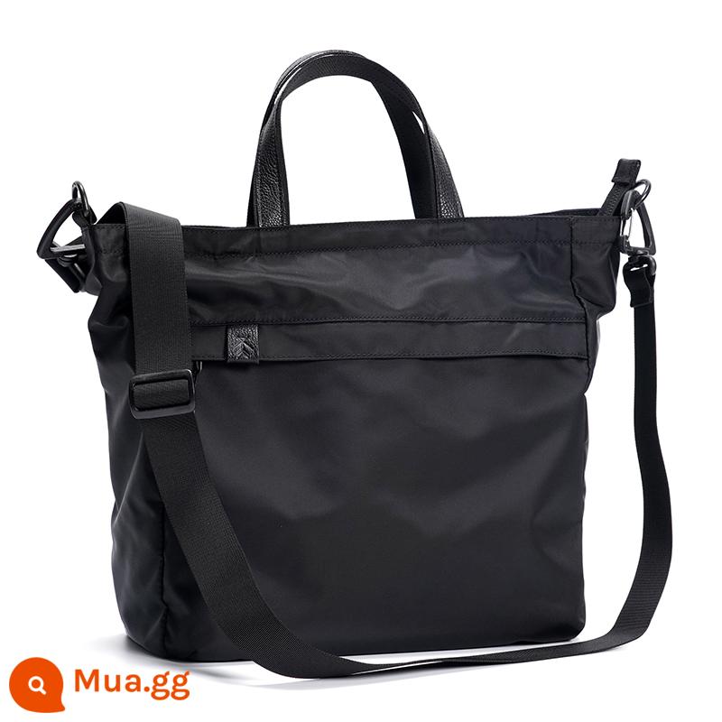 Túi tote nylon siêu nhẹ tái tạo thân thiện với môi trường dành cho nam và nữ túi xách tay Messenger túi đi lại giản dị túi tote chống thấm nước - đen