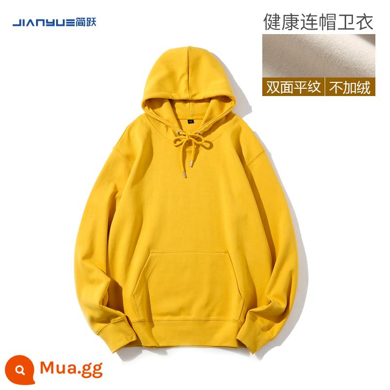 Dài tay cổ tròn dày cotton T tùy chỉnh in logo quần áo làm việc đồng phục lớp tùy chỉnh áo khoác có hình ảnh đội DIY in bên - Gừng - Trùm đầu