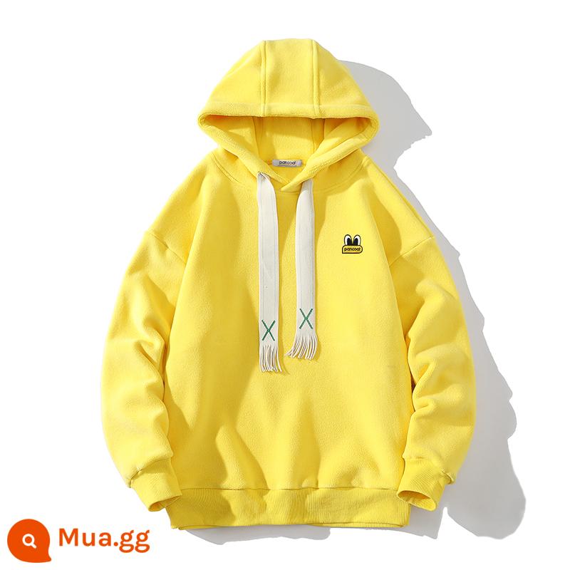 PANCOAT Sherpa có mũ trùm đầu thời trang thu đông ấm áp dài tay ins thường ngày cặp đôi cao cấp nam - màu vàng