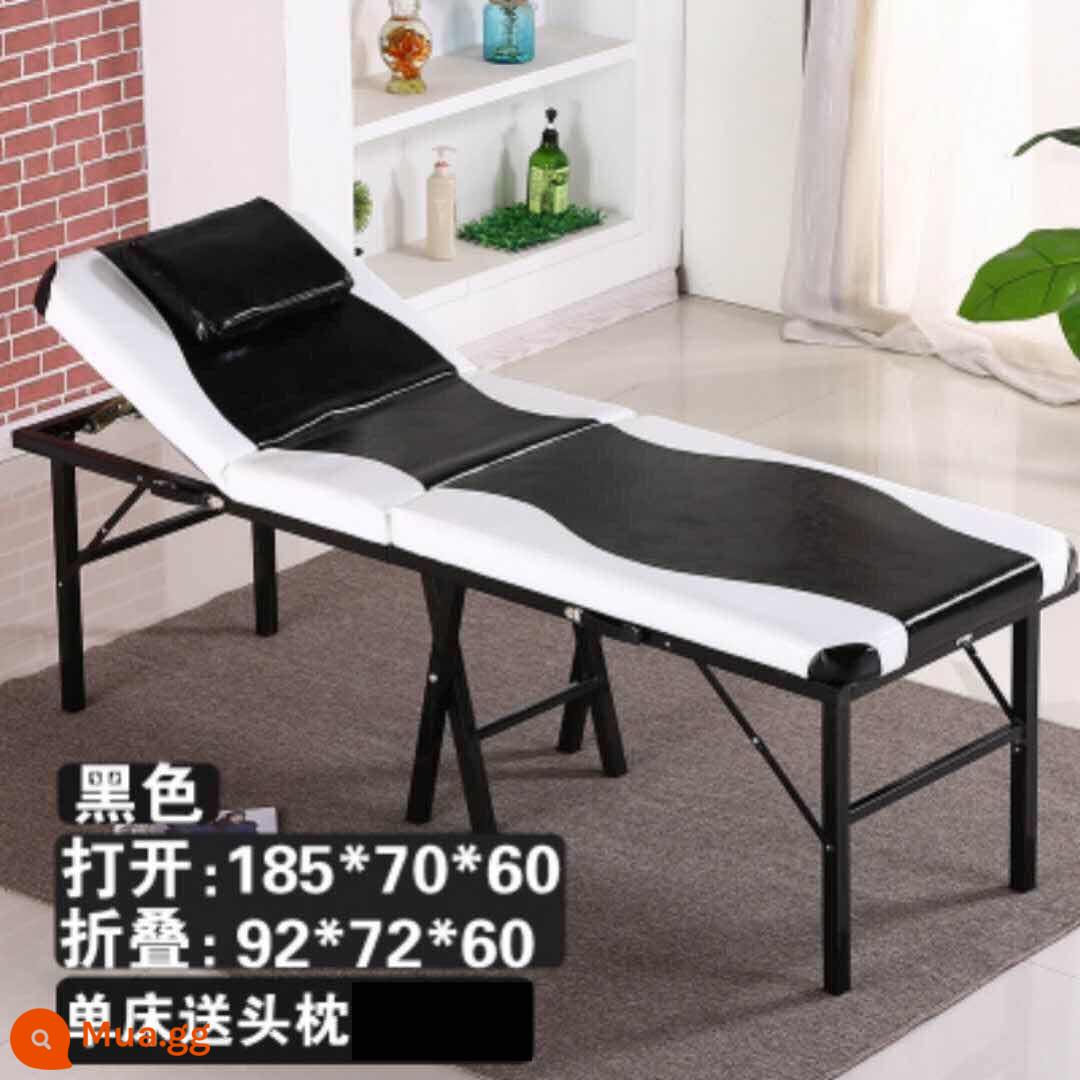 Thẩm mỹ viện gấp hình xăm hình xăm giường massage di động di động tại nhà đa chức năng vật lý trị liệu châm cứu - 185*70 đen