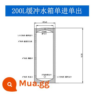 Áp lực cách nhiệt 304 Thép không gỉ Trung tâm Không khí -Lưu trữ năng lượng Năng lượng Năng lượng Năng lượng Năng lượng tái chế - Chu trình đơn 200L + bộ phụ kiện đầy đủ