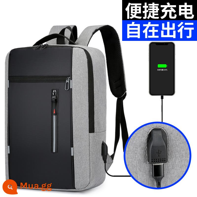 Túi đeo chéo nam công sở laptop balo USB đa năng balo dung lượng lớn có thể in chữ - Phiên bản Xiaomi màu xám