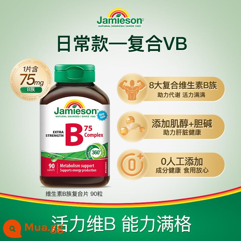 Mười tỷ tập thể hình Jamieson hợp chất b100 chiều b nhóm vitamin B họ b2/b12/b6/b3 viên nén giải phóng chậm vb - [Họ 75mgB] 8 loại hợp chất VB tăng cường cơ thể