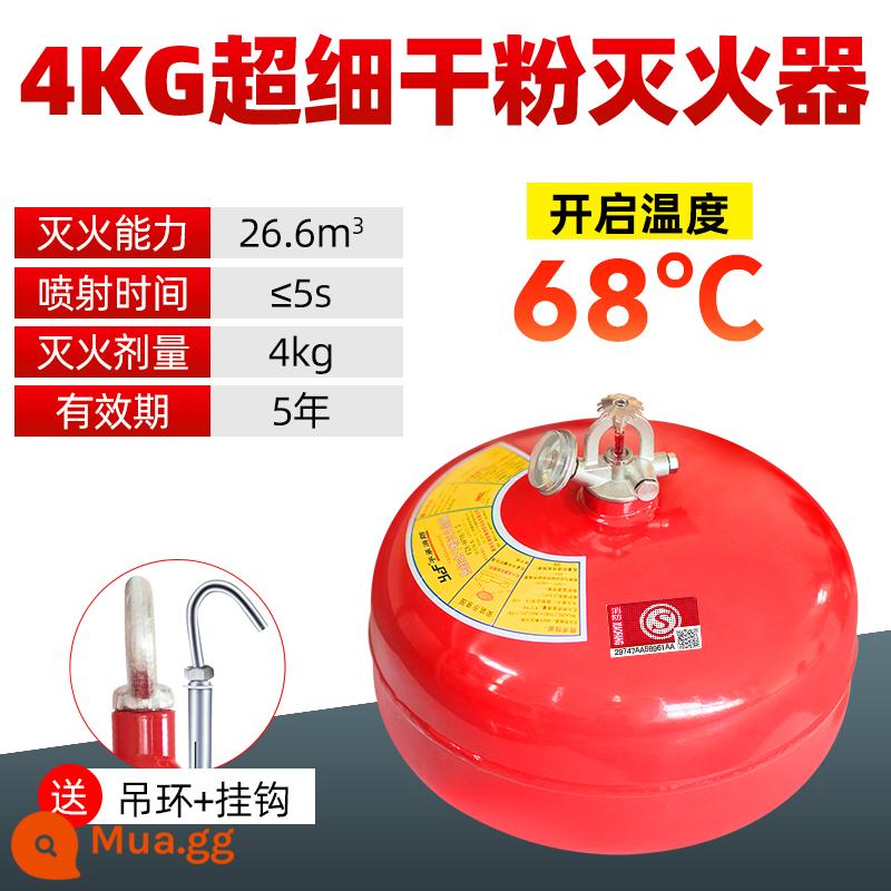 Bình chữa cháy treo 6kg thiết bị chữa cháy bột khô siêu mịn 4kg6KG8kg bóng treo bình chữa cháy tự động bóng bom trứng - Bình chữa cháy bột khô siêu mịn treo 4Kg [Chứng nhận 3C]