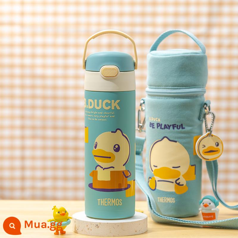 Bình giữ nhiệt hàng đầu của cửa hàng trẻ em sippy cup cốc nước cách nhiệt dành cho trường học cốc uống nước trực tiếp di động đặc biệt Kuromi - B.Duck đồng thương hiệu màu xanh (500ml) có nắp cốc [cốc uống thẳng]