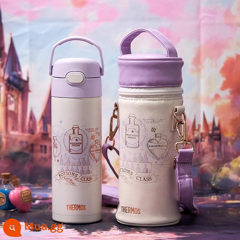 Bình giữ nhiệt hàng đầu của cửa hàng trẻ em sippy cup cốc nước cách nhiệt dành cho trường học cốc uống nước trực tiếp di động đặc biệt Kuromi - Love Potion Purple (500ml) kèm cốc [Cốc uống trực tiếp]