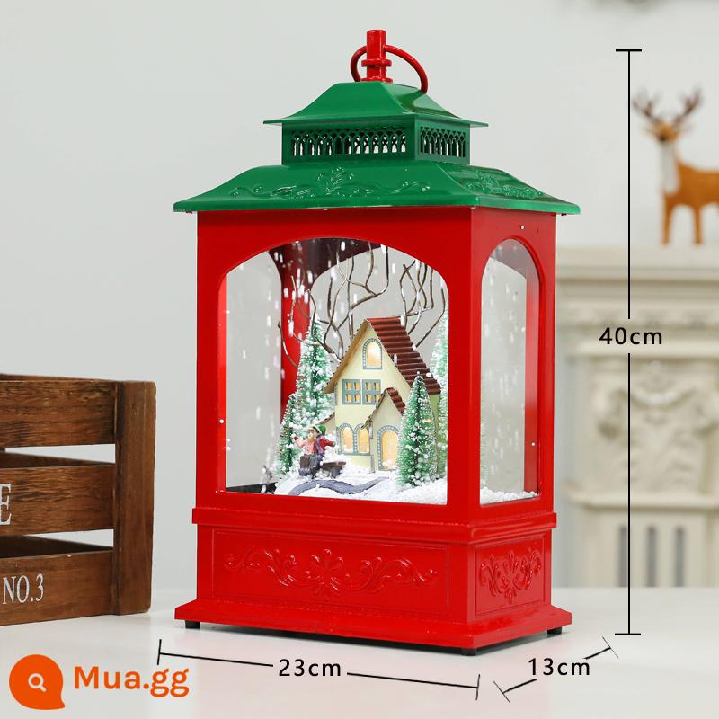 Trang trí Giáng sinh Nhạc điện nổi Đèn đường tuyết dưới Snow Lantern Mua sắm trung tâm mua sắm sảnh - Lều tuyết kiểu đèn lồng cổ điển (đỏ và xanh)