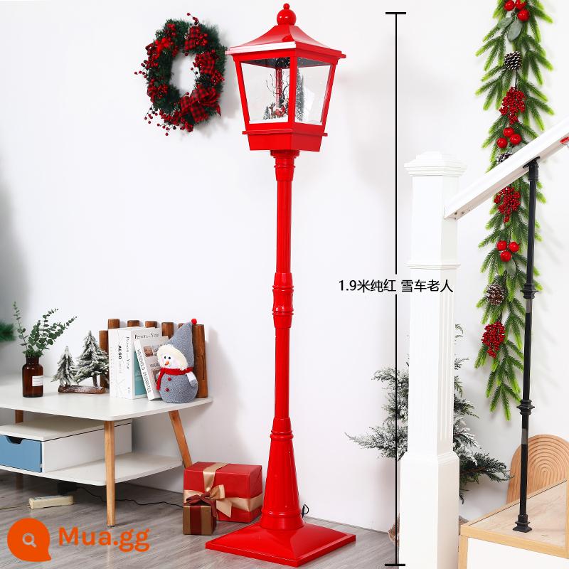 Trang trí Giáng sinh Nhạc điện nổi Đèn đường tuyết dưới Snow Lantern Mua sắm trung tâm mua sắm sảnh - Ông già trượt tuyết màu đỏ thuần cao 1,9 mét