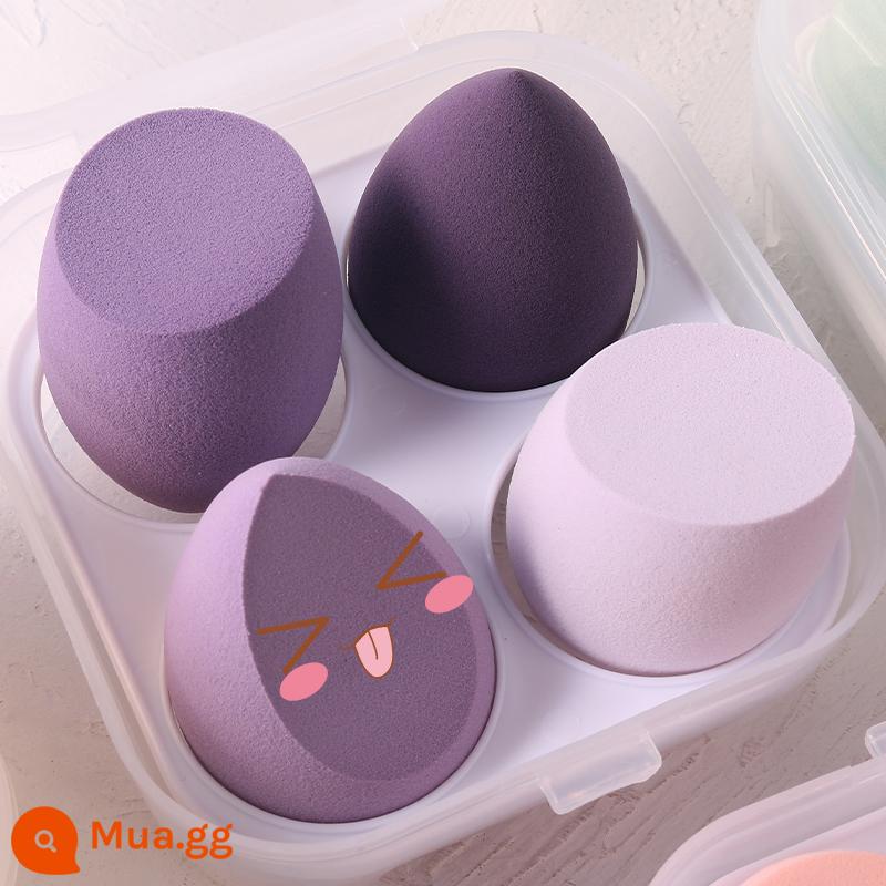 Big Dipper Air Cushion Powder Puff Boxed Beauty Egg Don't Eat Powder Bánh lòng đỏ trứng Bánh dứa Bánh bột khô và ướt Công dụng kép Bánh bột - Tím Tiên [Hộp 4]