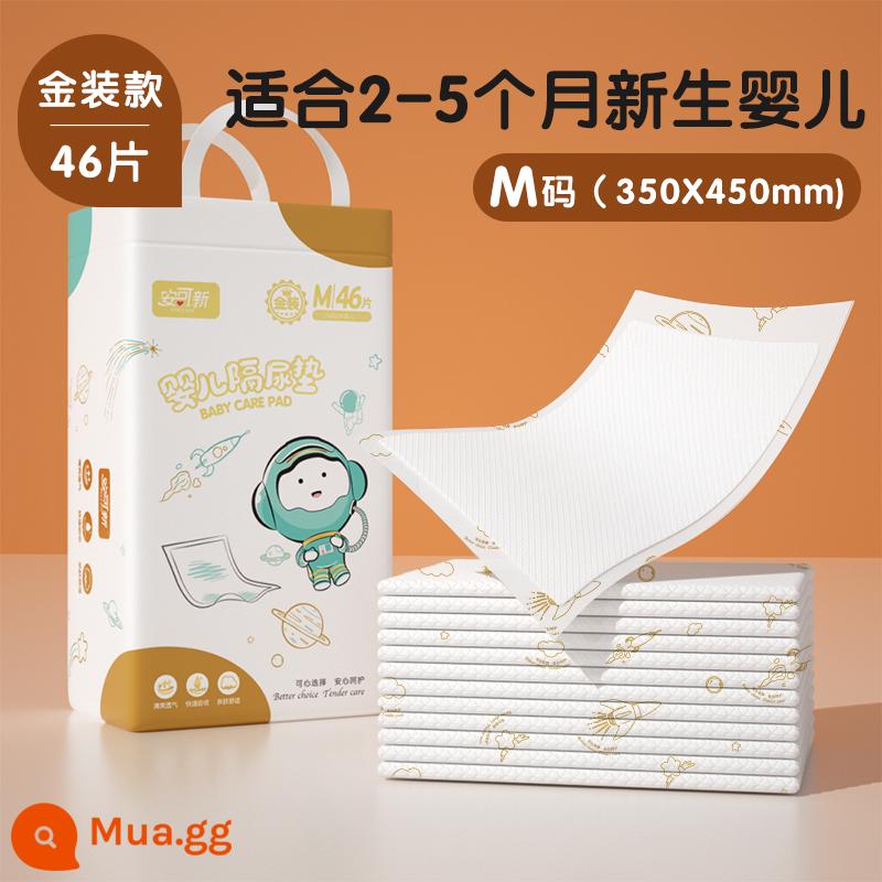 Miếng lót tã cho bé dùng một lần không thấm nước thoáng khí không thể giặt được cho bé sơ sinh cỡ lớn miếng lót chăm sóc trẻ em - Vàng, thân thiện với da, size M, 46 viên [33*45cm], axit yếu và chống dị ứng