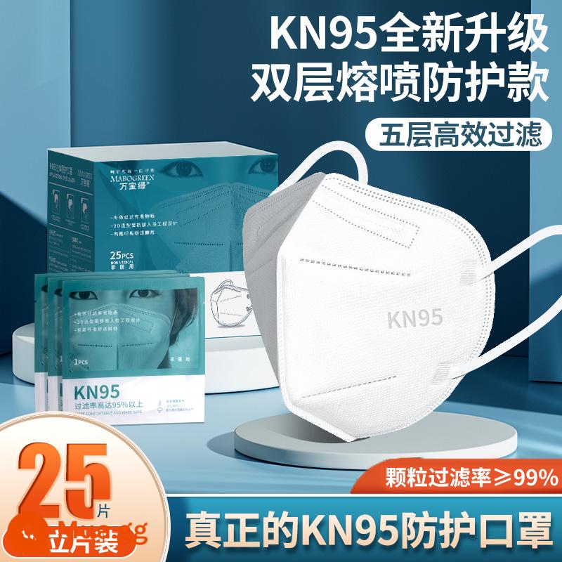 N95 Mặt nạ 3D Bảo vệ ba chiều KN95 - Năm lớp bảo vệ [Trắng 25 miếng] Đóng gói độc lập