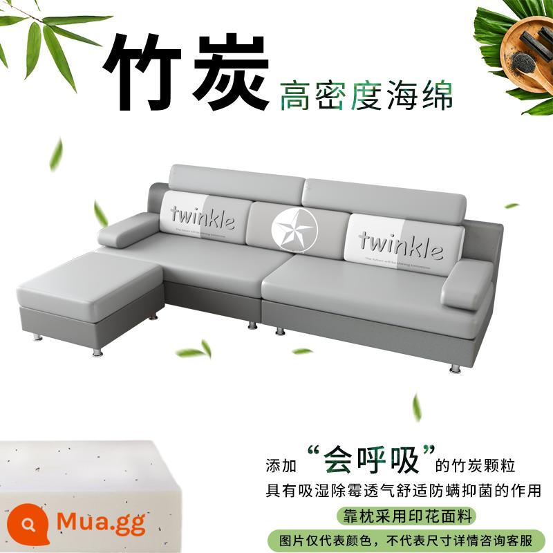 Sofa vải chung cư nhỏ phòng khách đơn giản hiện đại công nghệ tháo giặt giặt vải ba người bốn người năm người 2022 màu đỏ lưới mới - Vải kỹ thuật màu xám đậm + xám nhạt vải xốp than tre