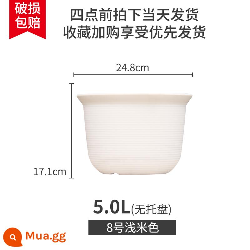 Alice Nhựa Nhựa Bát Điều Khiển Gốc Vàng Địa Nhiều Thịt Dày Thông Giả Gốm Mống Mắt Hoa Lớn - Số 8 màu be nhạt [Zhongbo]