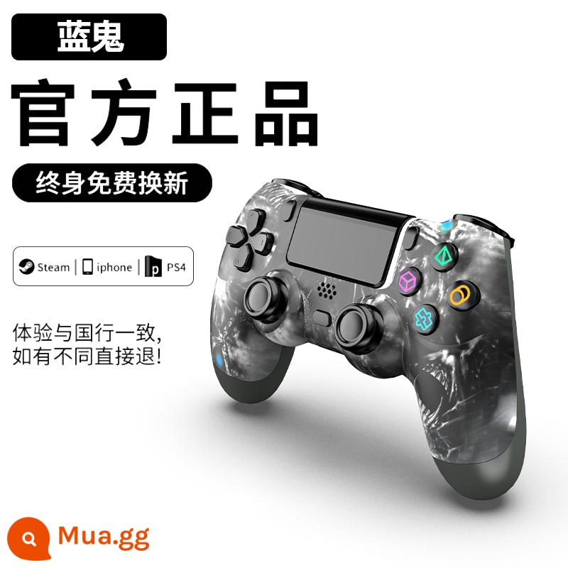 Mới PS4 Bộ điều khiển iOS Bluetooth Notebook điều khiển không dây rung PC máy tính Hơi Nước Bộ điều khiển trò chơi Pro - PS4 [Blue Ghost Black] phiên bản cao cấp nhất được bảo hành trọn đời