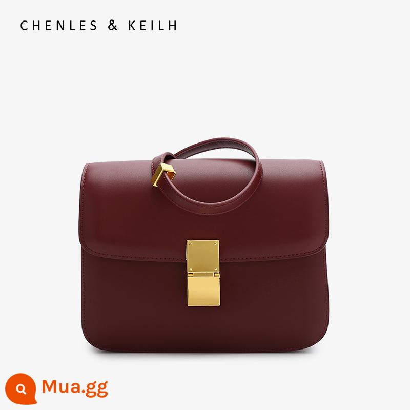 Chenles & Keilh Niche Leather Tofu Túi 2022 Túi Mesengers đa năng retro mới - Bộ hộp quà tặng miễn phí màu đỏ (cỡ lớn)