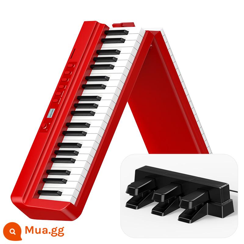 Đàn piano điện Terence có thể gập lại chuyên nghiệp 88 bàn phím di động dành cho người mới bắt đầu tại nhà giáo viên mẫu giáo đàn piano điện tử chuyên dụng - [Số lượng có hạn màu đỏ]+Ba bàn đạp nguyên bản