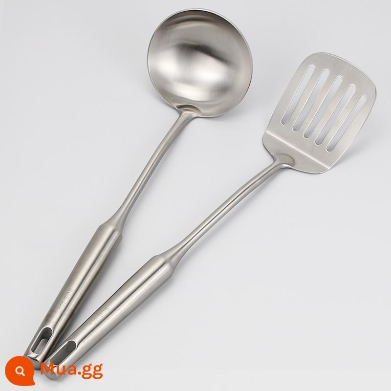 Thìa thìa inox 304 rò rỉ đồ dùng nhà bếp đồ dùng gia đình bộ xẻng nấu ăn trọn bộ đồ dùng nhà bếp - Thìa súp + thìa chiên