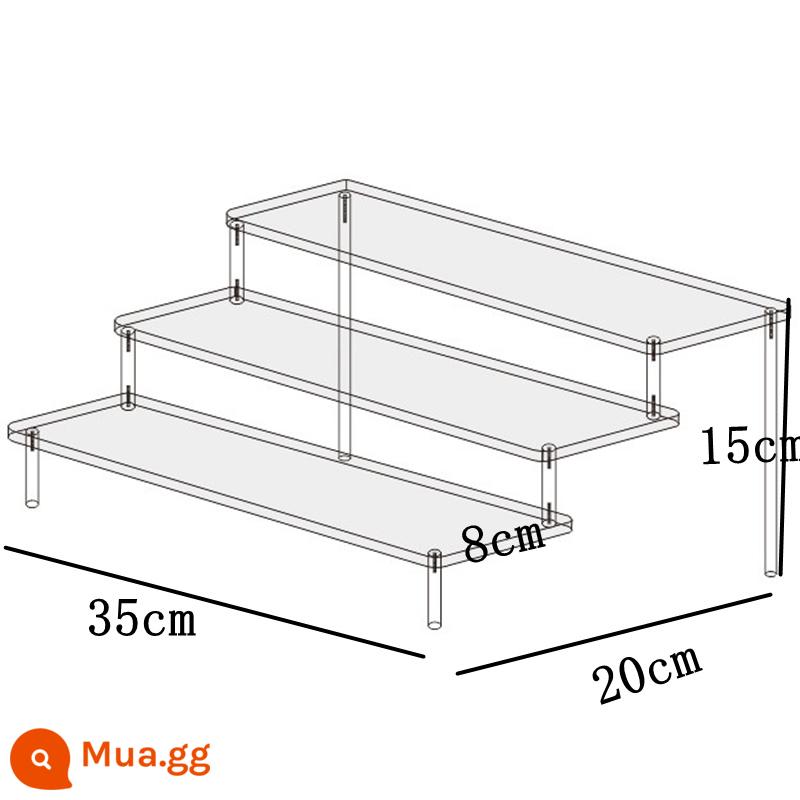 Acrylic Trong Suốt Nhiều Lớp Thang Kệ Mô Hình Anime Mô Hình Xe Ô Tô Mù Hộp Lưu Trữ Nước Hoa Đỡ Tùy Chỉnh - Ba lớp dài 35