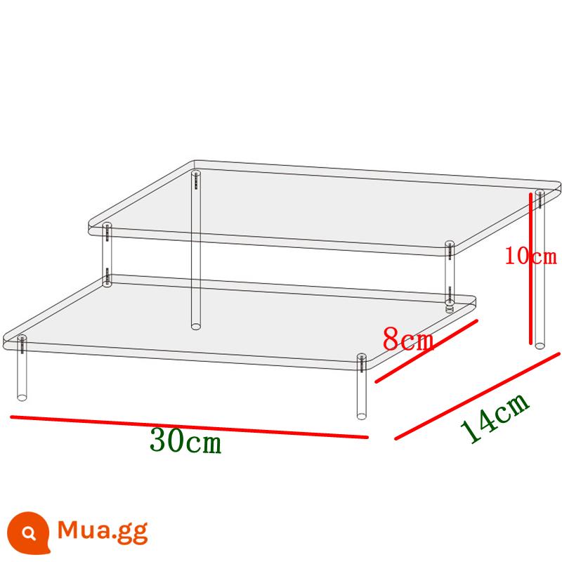 Acrylic Trong Suốt Nhiều Lớp Thang Kệ Mô Hình Anime Mô Hình Xe Ô Tô Mù Hộp Lưu Trữ Nước Hoa Đỡ Tùy Chỉnh - Hai tầng dài 30 cm