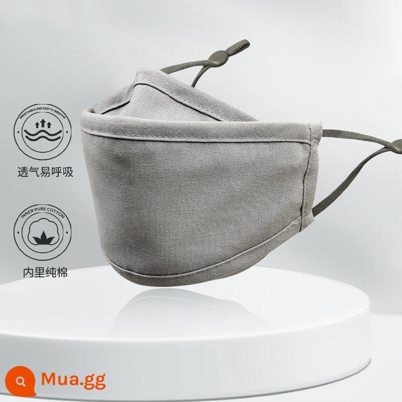 Khẩu trang nam kn94 chống bụi ba chiều màu Morandi vải cotton thoáng khí hợp thời trang mặt to đẹp trai có thể cho vào giặt - Gói cá nhân nam màu xám nhạt (2 chiếc)