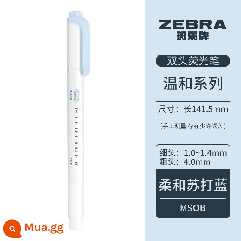 [Tự vận hành] Bút dạ quang mềm hai đầu dòng Mildliner dòng Zebra (ZEBRA) bút đánh dấu dòng đơn sắc bút đánh dấu học sinh WKT7 - Màu xanh soda mềm/MSOB