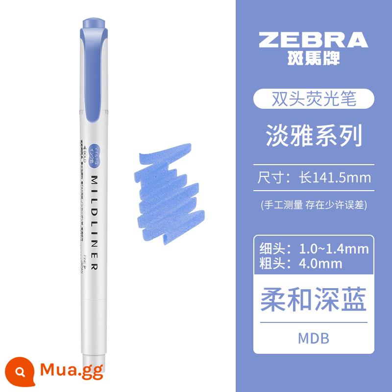 [Tự vận hành] Bút dạ quang mềm hai đầu dòng Mildliner dòng Zebra (ZEBRA) bút đánh dấu dòng đơn sắc bút đánh dấu học sinh WKT7 - Màu xanh đậm mềm mại/MDB