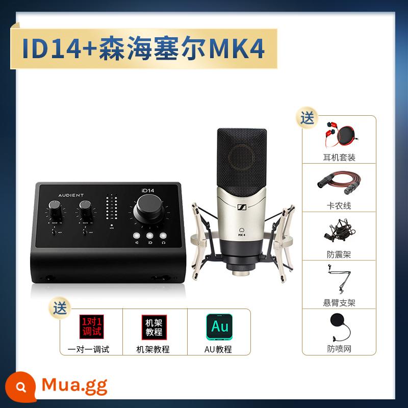 Audient/Orton ID4 ID14 MKII Ghi âm chuyên nghiệp Dubbing Truyền phát trực tiếp Thẻ âm thanh bên ngoài - iD14+Senheiser MK4