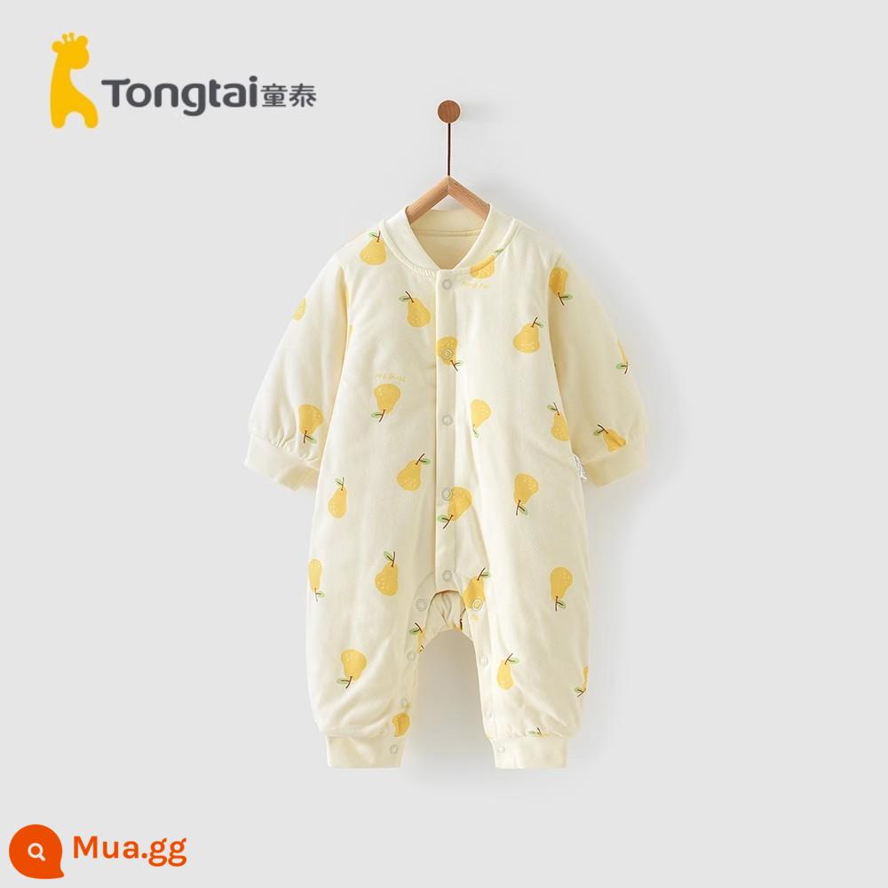 Tongtai mùa thu đông 0-6 tháng sơ sinh bé trai và bé gái quần áo trẻ em cotton mỏng bướm áo liền quần cotton nguyên chất dày dặn áo liền quần - Bộ áo liền quần cotton mỏng-Huangyali