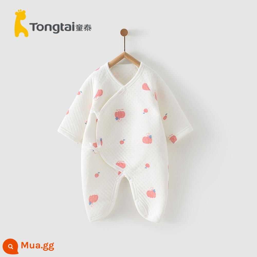 Tongtai bé quần áo thu đông sơ sinh bướm ấm romper áo liền quần mùa thu đông nam nữ bé cotton áo liền quần - bí ngô hồng