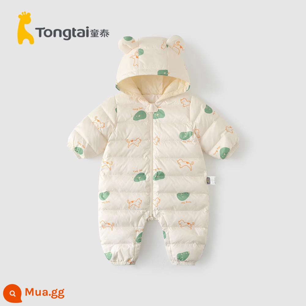 Tongtai bé xuống áo khoác mùa đông jumpsuit nam và nữ quần áo trẻ em đi ra ngoài áo liền quần ánh sáng và vịt mỏng xuống ba phòng thủ - Be