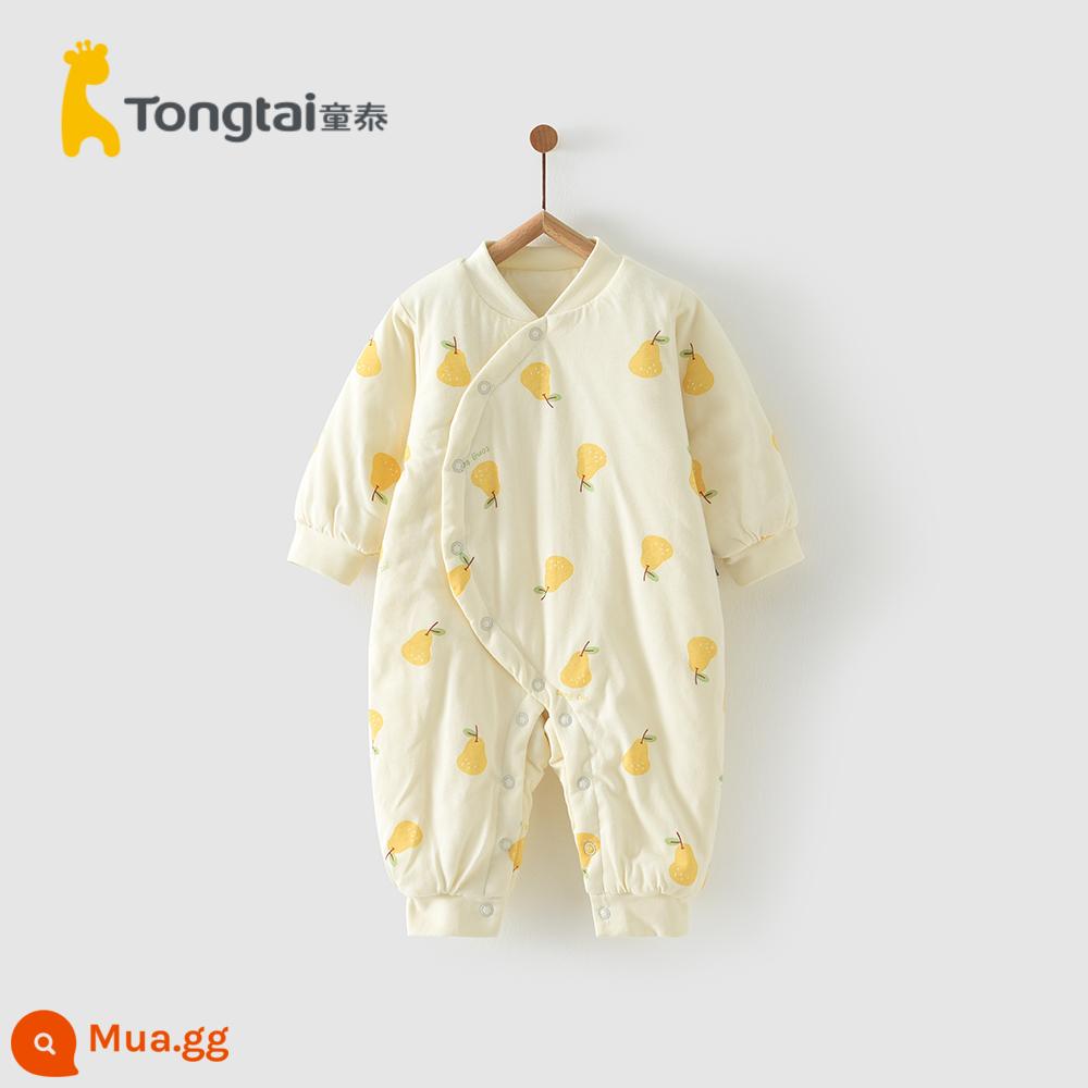 Tongtai mùa thu và mùa đông mới cho bé cotton quần áo sơ sinh chần gòn áo liền quần liền quần nam và nữ cotton mỏng cho bé áo liền quần - Lê thơm màu vàng (mở một phần)