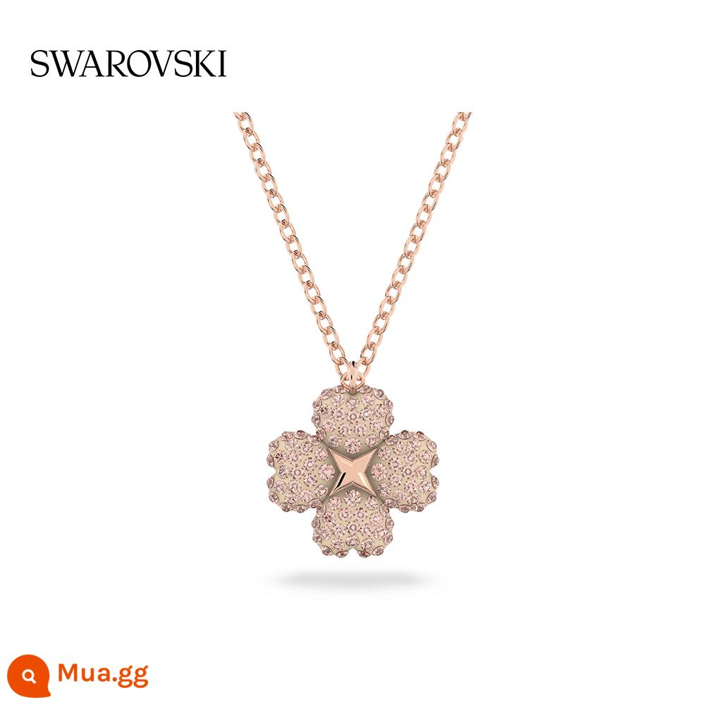 Vòng cổ mặt dây chuyền hai mặt Swarovski Latisha dành cho nữ chuỗi xương đòn sang trọng - mạ vàng hồng