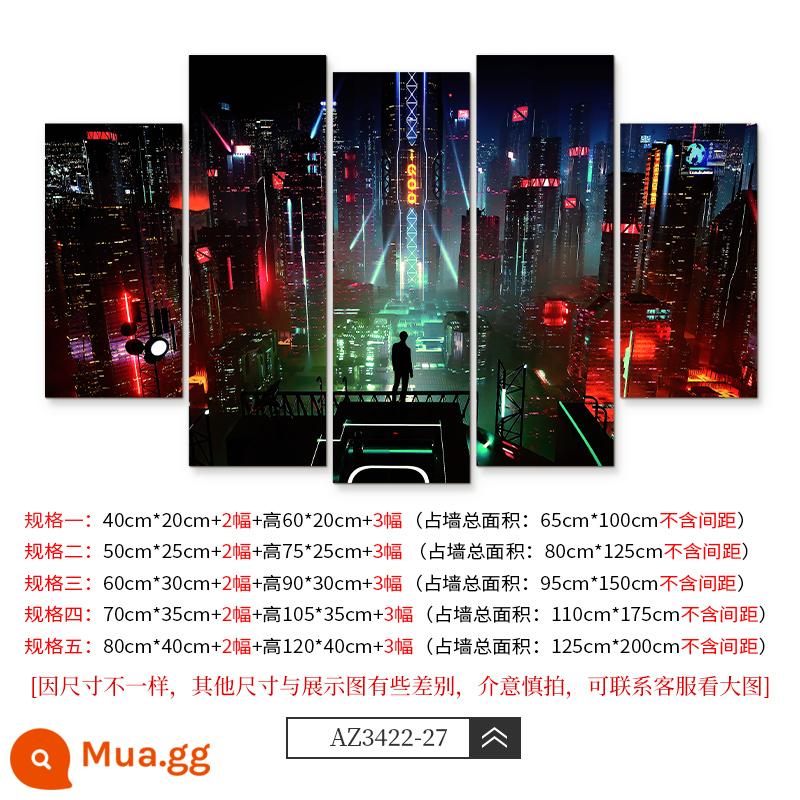 Cyberpunk treo tranh Internet cafe thanh nền tường trang trí tường phòng ngủ bức tranh tường thể thao điện tử phòng khách sạn sơn trang trí - AZ3422-27