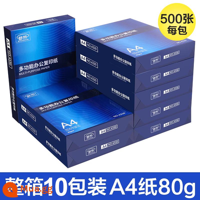 Miễn phí vận chuyển giấy A4 giấy in và photocopy 70g/80g túi đeo vai 500 tờ một gói giấy trắng a4 giá cả phải chăng giấy nháp học sinh sử dụng hộp đầy đủ 5 gói một hộp bốn tờ văn phòng phẩm Giấy A4 sỉ Shu Rong - [Văn phòng chất lượng] A4 2 hộp 10 gói-80g/5000 tờ